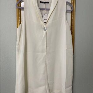 NWT Zara Trafaluc Collection Ivory Button-Up Romper